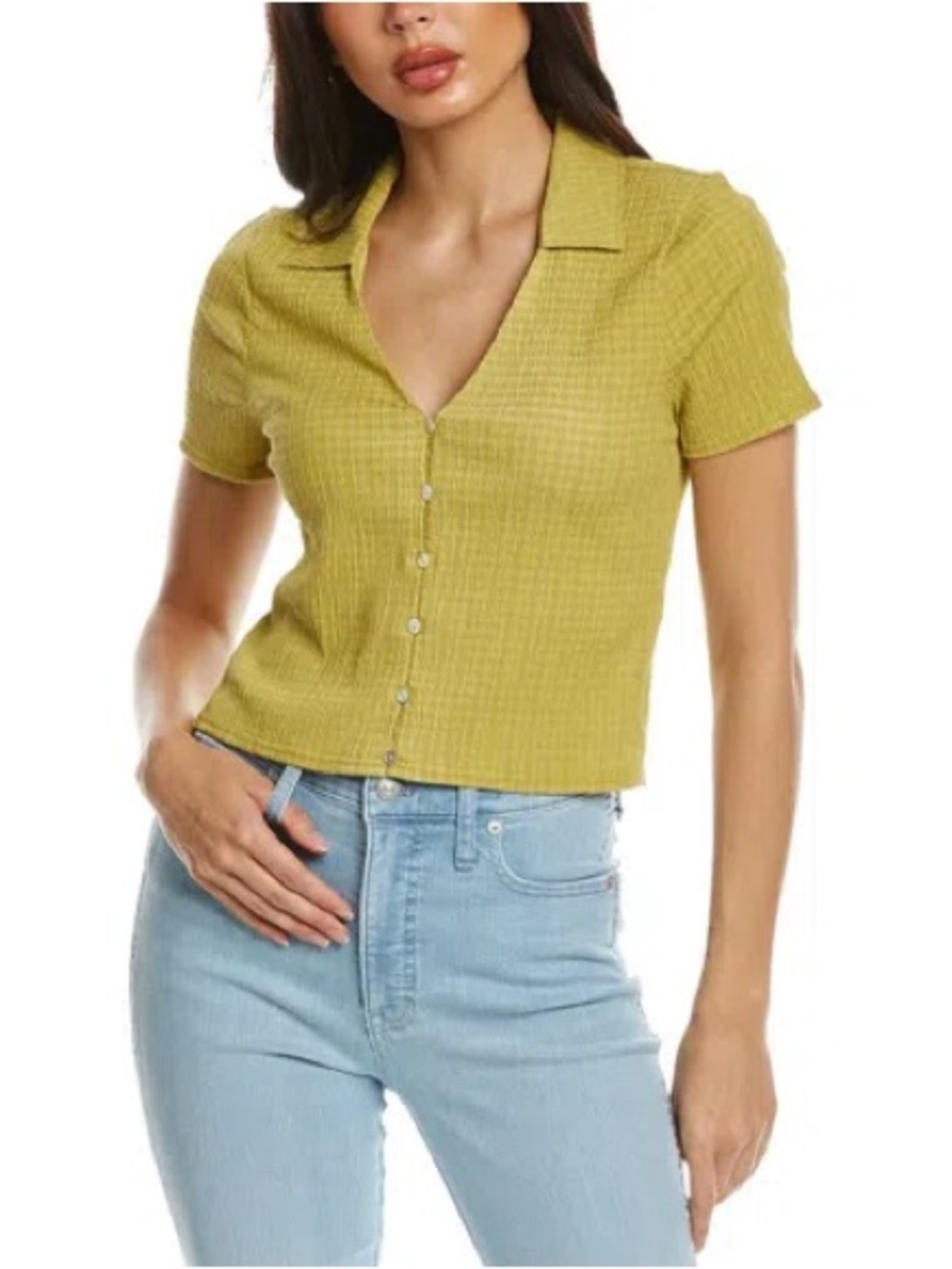 NWT Madewell Jandra Crinkle Shirt In Green